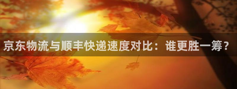 28圈官网注册：京东物流与顺丰快递速