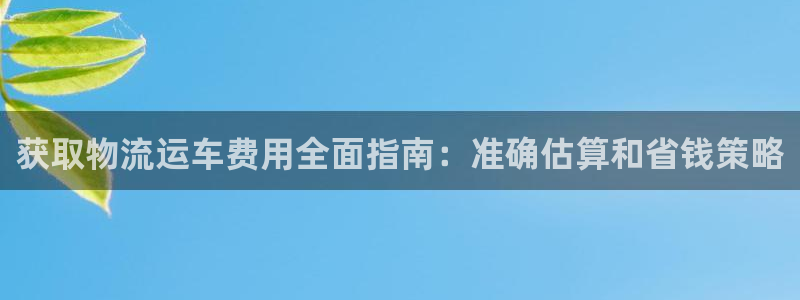 南宫28圈官网：获取物流运车费用全面